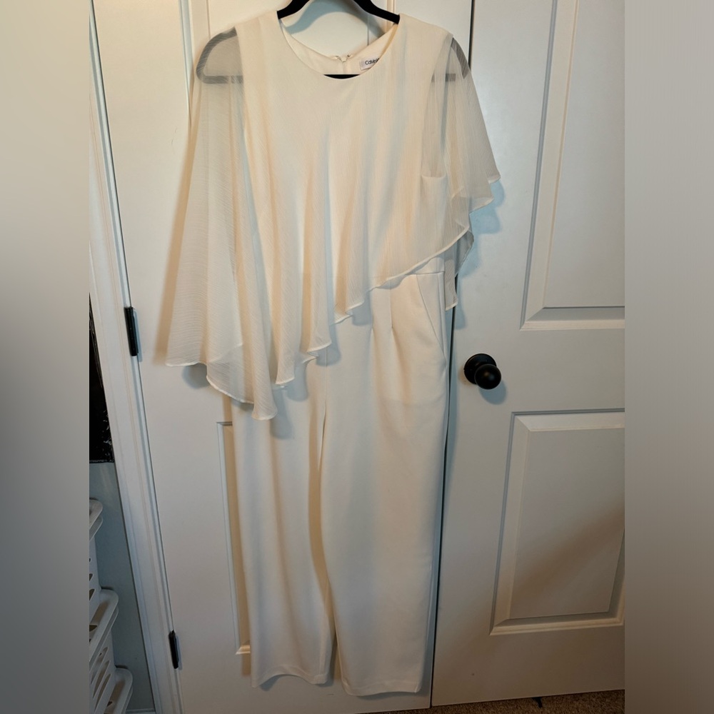 Calvin Klein size 10 asymmetrical pant suit